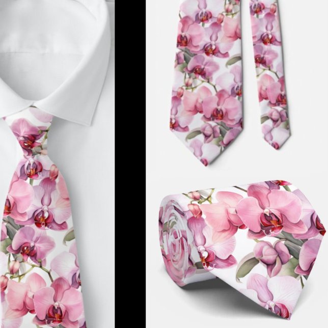 Elegant Pink Orchid Neck Tie (Creator Uploaded)