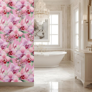 Elegant Pink Orchids Shower Curtain