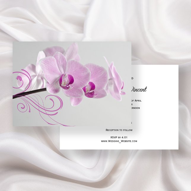 Elegant Pink Orchids Wedding Invitation (Creator Uploaded)