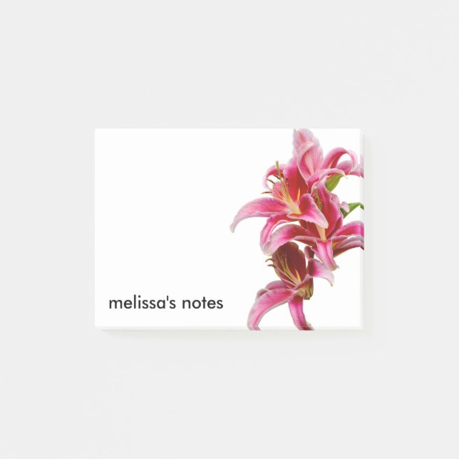 Elegant Pink Oriental Lilies Post-it Notes (Front)