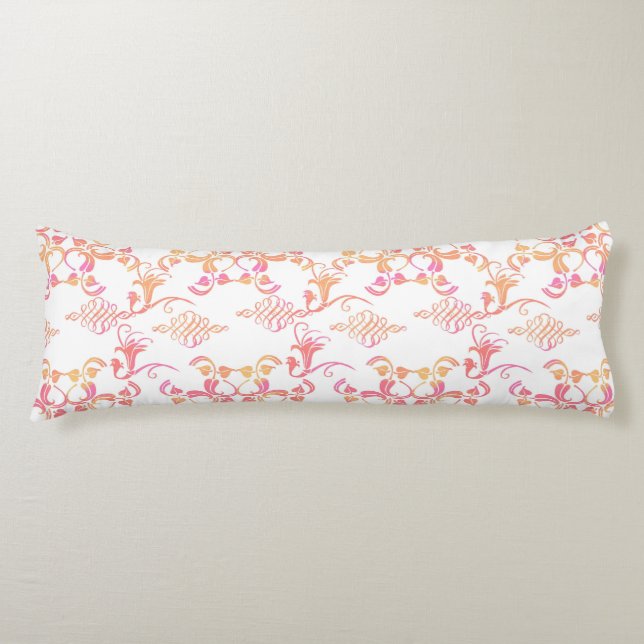 Elegant Pink Ornamental Stylish Design Body Pillow (Front)