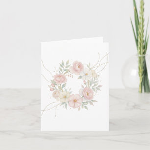 Elegant Pink Pastel Floral Wreath Botanical Design Invitation