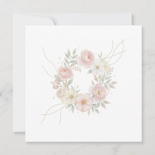 Elegant Pink Pastel Floral Wreath Botanical Design Save The Date