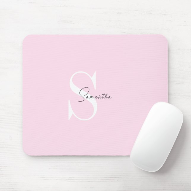 Elegant Pink Pastel Personalised Mousepad (With Mouse)