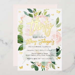 Elegant Pink Peach Bloom 30th