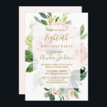Elegant Pink Peach Bloom 80th Birthday Party Invitation<br><div class="desc">More floral Watercolor 80th Birthday Invitations in the Little Bayleigh Store!</div>