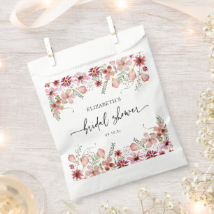 Elegant Pink Peach Florals Bridal Shower Favour Ba Bag