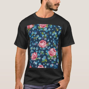 Elegant Pink Peonies Retro Background T-Shirt