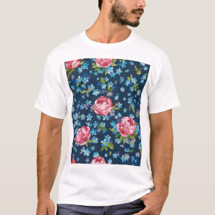 Elegant Pink Peonies Retro Background T-Shirt