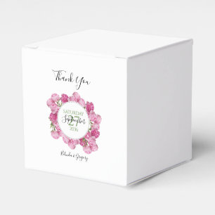 Elegant Pink Peonies Wedding Favour Box