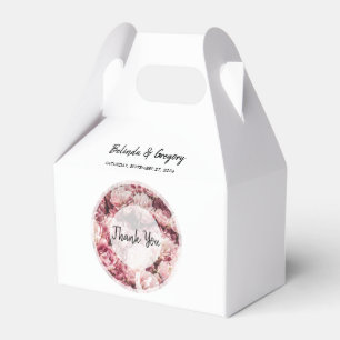 Elegant Pink Peonies Wedding Favour Box