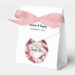 Elegant Pink Peonies Wedding Favour Box