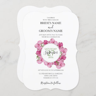 Elegant Pink Peonies Wedding Invitations