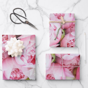 Elegant Pink Peonies Wrapping Paper Sheet