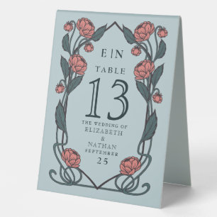 Elegant Pink Peony Art Nouveau Floral Wedding