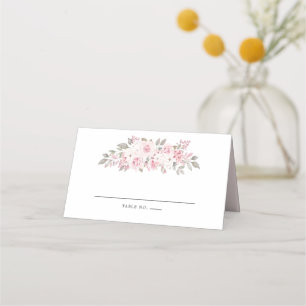 Elegant Pink Peony Floral Place Card