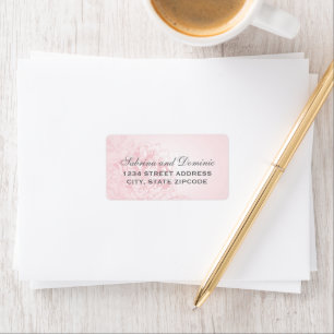 Elegant Pink Peony Floral Wedding Address Label