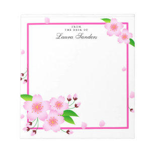 Elegant Pink Peony Flower Personalised Notepad