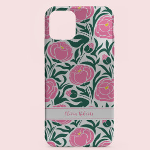 Elegant Pink Peony Flowers Personalised Case-Mate iPhone 14 Case