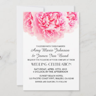 Elegant pink peony wedding invitations peony3
