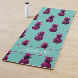 Elegant Pink Pineapple Custom Yoga Mat