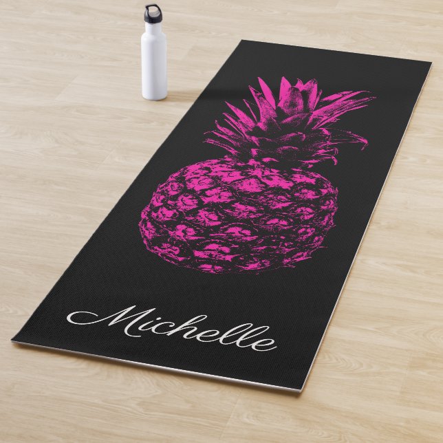 Elegant Pink Pineapple Custom Yoga Mat (In Situ)