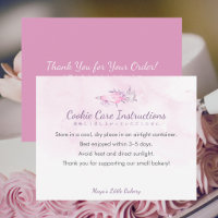 Elegant Pink Piping Bag Cookie Care Instructions