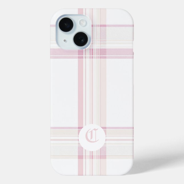 Elegant Pink Plaid Customisable Phone Case (Back)