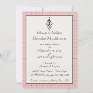 Elegant Pink Plaid Invitation