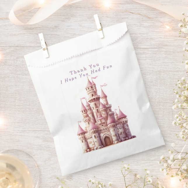 Elegant Pink Princess Castle  Favour Bag (Clipped)