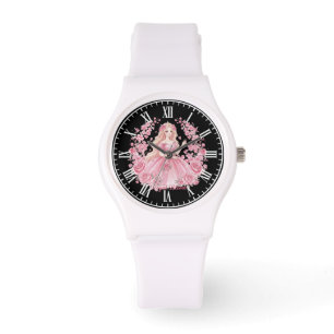 Elegant Pink Princess Doll Cherry Blossom Women's  Watch
