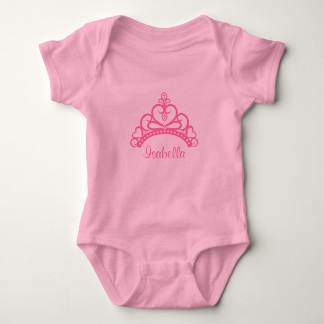 Elegant Pink Princess Tiara, Crown for Baby Girls Baby Bodysuit (Front)