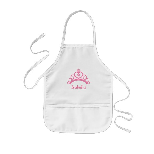 Elegant Pink Princess Tiara, Crown for Girls Kids Apron (Front)