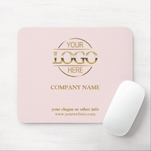 Elegant Pink Promotional Company Business Logo Mouse Pad
