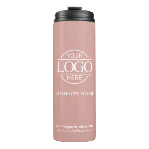 Elegant Pink Promotional Company Business Logo Thermal Tumbler
