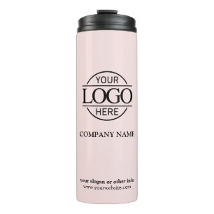 Elegant Pink Promotional Company Business Logo Thermal Tumbler
