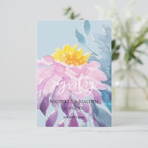 Elegant Pink Purple Blue Dahlia Watercolor Art Enclosure Card