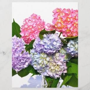 Elegant pink purple blue floral hydrangea bouquet
