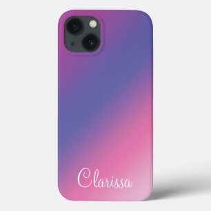 elegant pink purple blue ombre gradient colourful iPhone 13 case