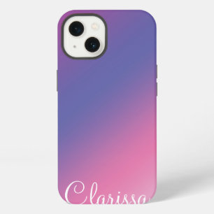 elegant pink purple blue ombre gradient colourful iPhone case