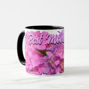 Elegant pink purple floral hydrangeas  mug