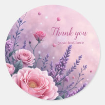 Elegant Pink Purple Floral Watercolor Design