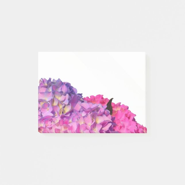Elegant pink purple florals hydrangeas post-it notes (Front)