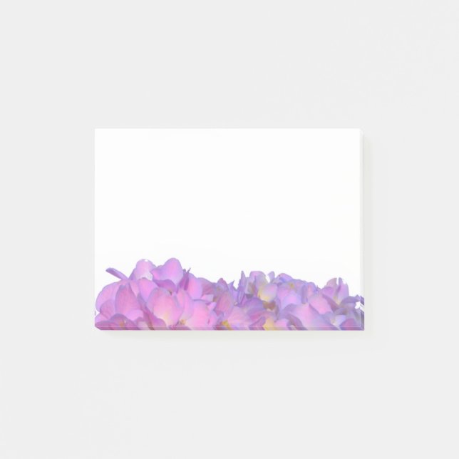 Elegant pink purple florals hydrangeas post-it notes (Front)