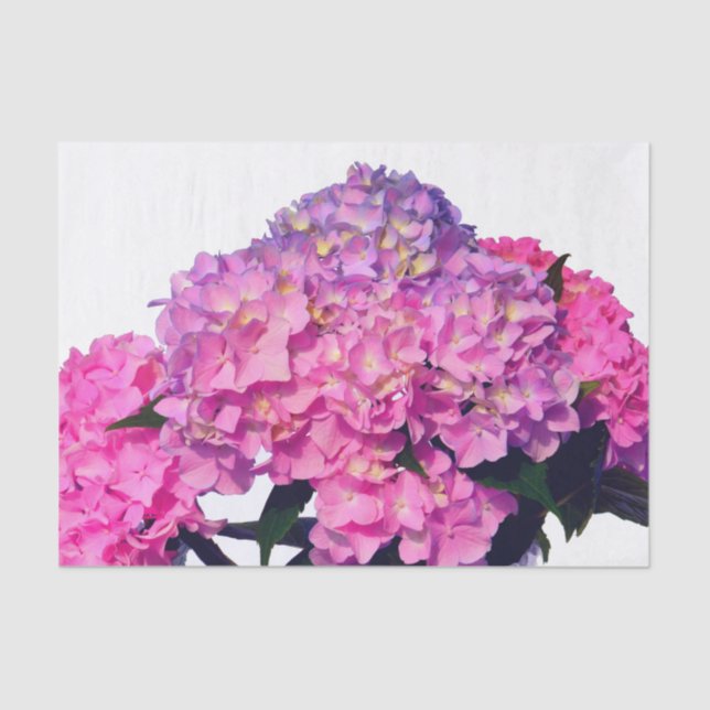 Elegant pink purple florals hydrangeas tissue paper (Front)