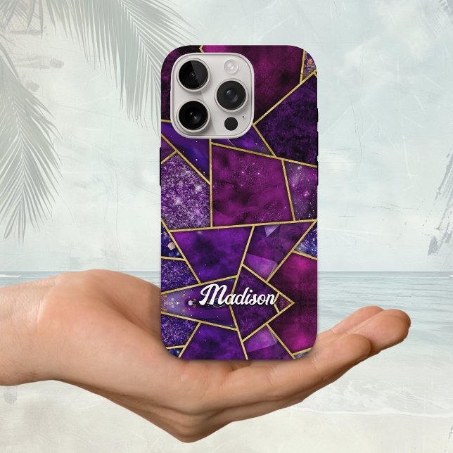 Elegant pink purple girly geometric Case-Mate iPhone case (Creator Uploaded)