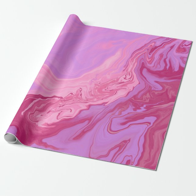 elegant pink purple marbled chic pattern wrapping paper (Unrolled)