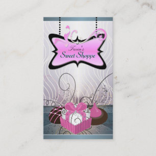 Elegant Pink & Purple Swirl CookieBusiness Card
