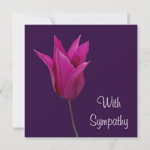 Elegant pink purple tulip flower fine art sympathy card