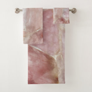 Elegant Pink Quartz Bath Towel Set